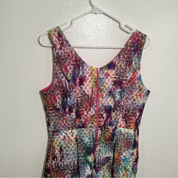 New York & Co Sleeveless Fit & Flare Dress Textured Geometric 10 - Picture 7 of 10